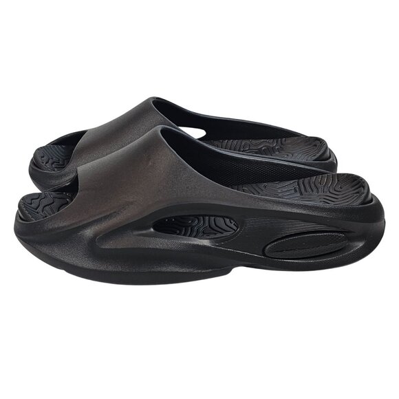 Pretty Little Things Womens 5/38 Black Cut Out Rubber Ribbed‎ Sole Slide Shoes - Picture 3 of 14